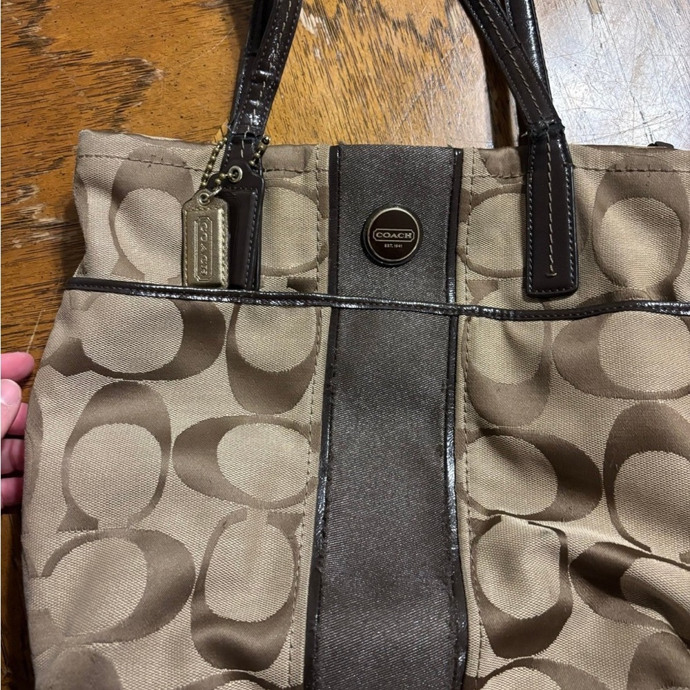 Coach Brown Signature Tote Bag